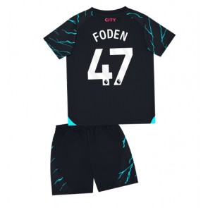 Manchester City Phil Foden #47 Tredjeställ Barn 2023-24 Kortärmad (+ Korta byxor)